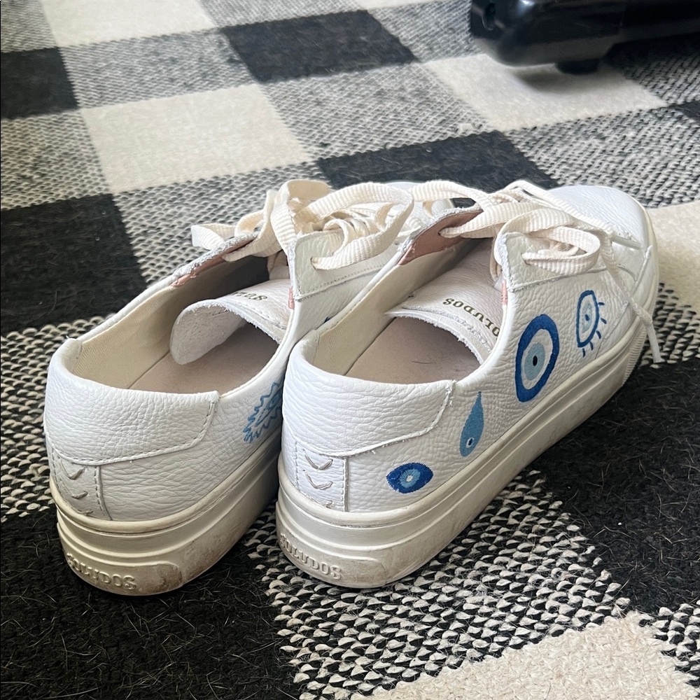 Soludos White and Blue Women's Sneakers